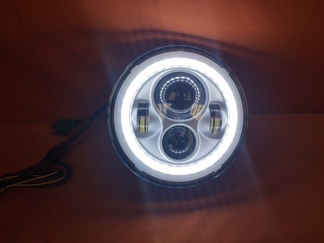 7" DAYMAKER Replacement WHITE With WHITE Halo Projector HID LED Light Bulb Headlight Motorcycle Harley - Image 2
