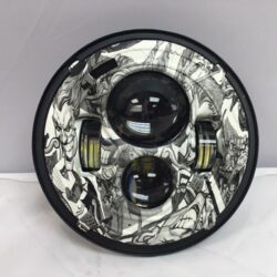 7" DAYMAKER Replacement Joker Design Projector HID LED Light Bulb Headlight Motorcycle Harley