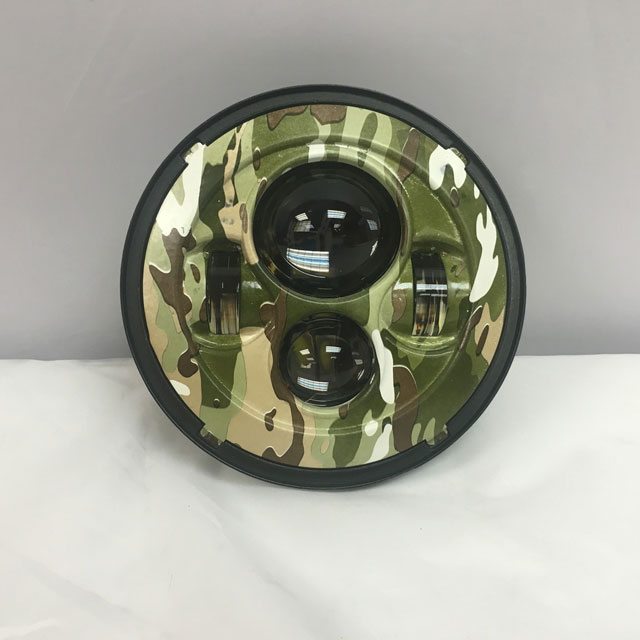 7" DAYMAKER Replacement Camo Design Projector HID LED Light Bulb Headlight Motorcycle Harley