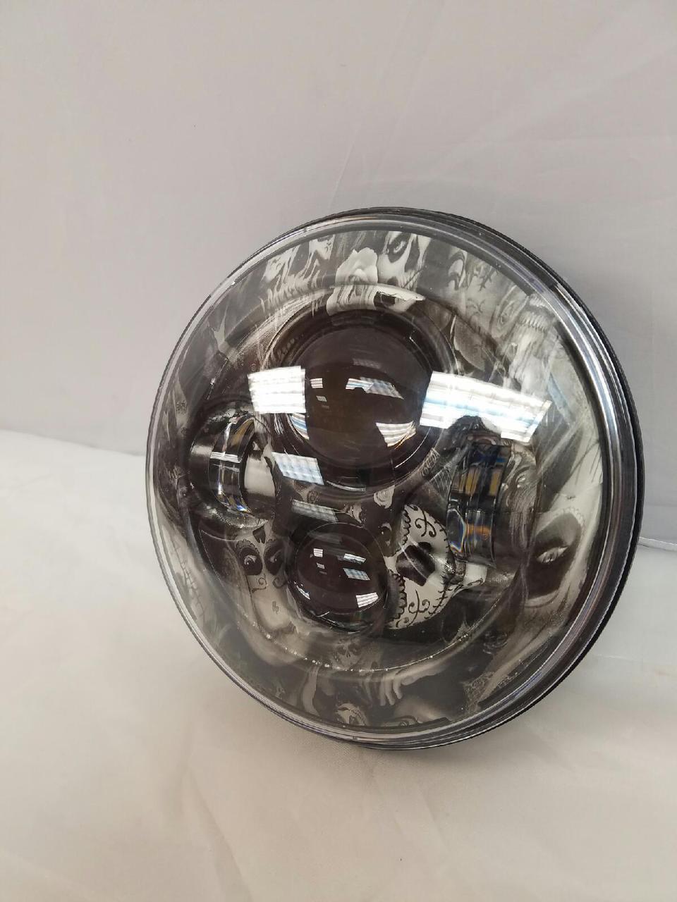 7" DAYMAKER Replacement Walking Dead Design Projector HID LED Light Bulb Headlight Motorcycle Harley - Image 4