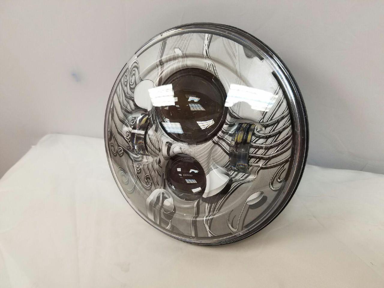 7" DAYMAKER Replacement Silver Music Design Projector HID LED Light Bulb Headlight Motorcycle Harley - Image 3