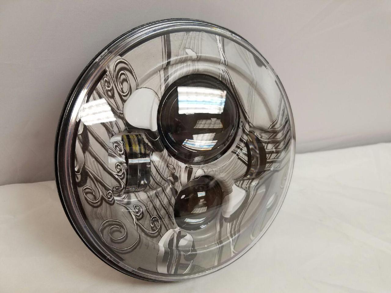 7" DAYMAKER Replacement Silver Music Design Projector HID LED Light Bulb Headlight Motorcycle Harley - Image 4