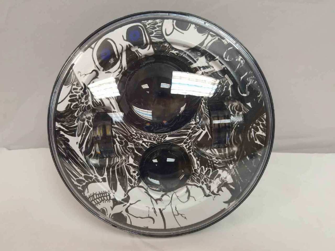 7" DAYMAKER Replacement Colored Skulls Design Projector HID LED Light Bulb Headlight Motorcycle Harley - Image 7