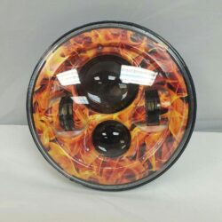 7" DAYMAKER Replacement Flame Design Projector HID LED Light Bulb Headlight Motorcycle Harley