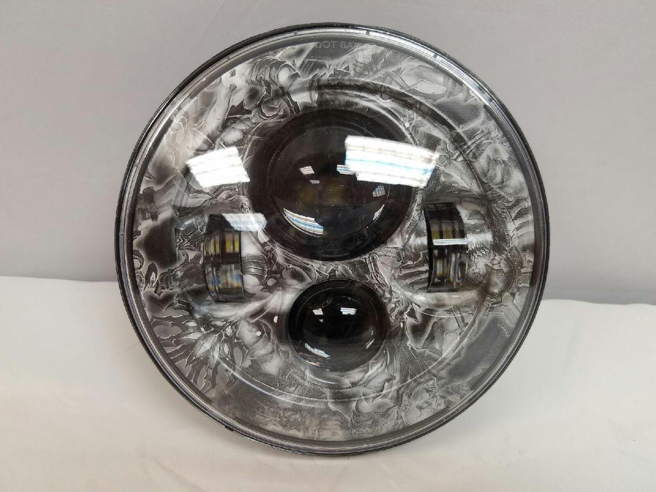 7" DAYMAKER Replacement World Of War Design Projector HID LED Light Bulb Headlight Motorcycle Harley - Image 2