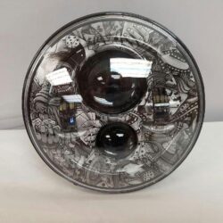 7" DAYMAKER Replacement Dicey Gamble Design Projector HID LED Light Bulb Headlight Motorcycle Harley