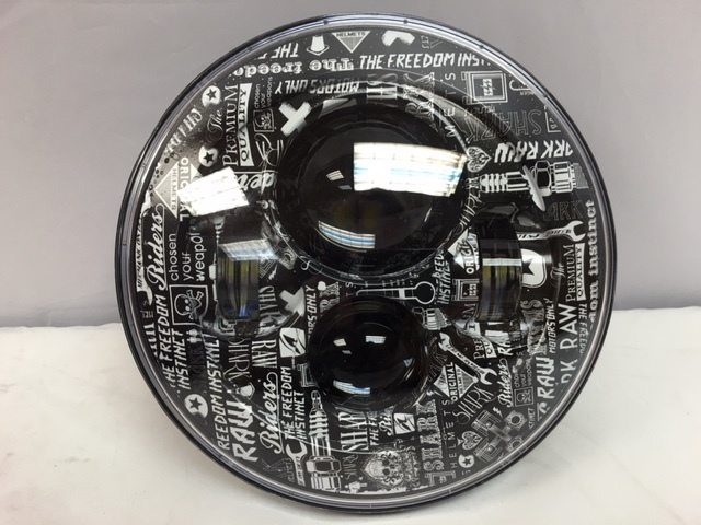 7" DAYMAKER Replacement Mechanic Wars Design Projector HID LED Light Bulb Headlight Motorcycle Harley - Image 2