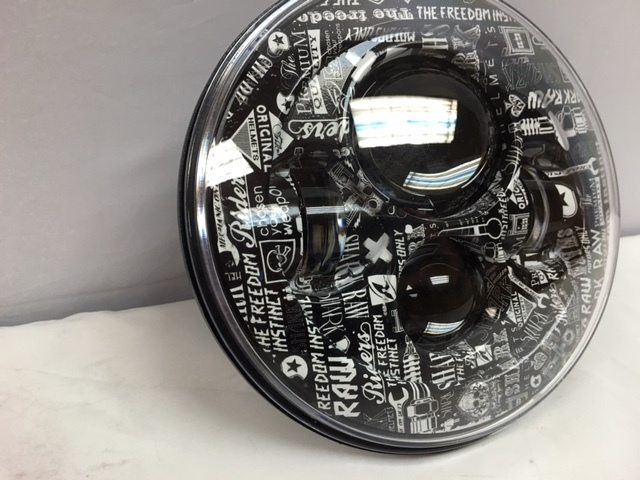 7" DAYMAKER Replacement Mechanic Wars Design Projector HID LED Light Bulb Headlight Motorcycle Harley - Image 3
