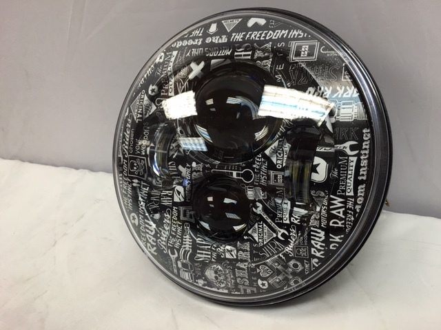 7" DAYMAKER Replacement Mechanic Wars Design Projector HID LED Light Bulb Headlight Motorcycle Harley - Image 5
