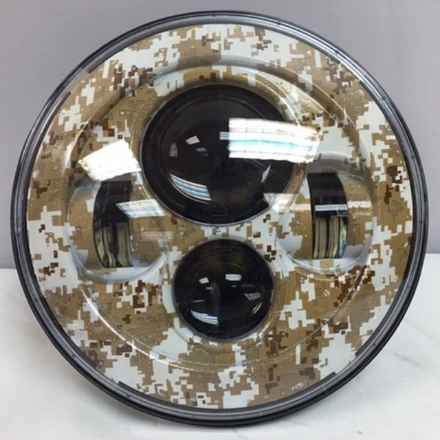 7" DAYMAKER Replacement Brown Camo Design Projector HID LED Light Bulb Headlight Motorcycle Harley