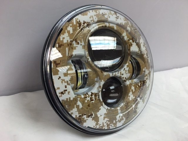 7" DAYMAKER Replacement Brown Camo Design Projector HID LED Light Bulb Headlight Motorcycle Harley - Image 2