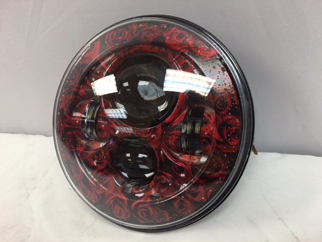 7" DAYMAKER Replacement Red Roses Design Projector HID LED Light Bulb Headlight Motorcycle Harley - Image 3