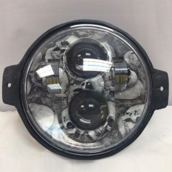Honda VTX 1300 / 1800 C / R / S - 5 3/4" CUSTOM DESIGN SKULL DAYMAKER Chrome HID LED Light Bulb Headlight Motorcycle 5.75" Mount