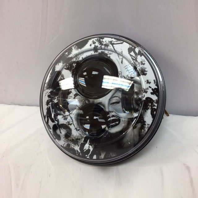7" DAYMAKER Replacement Madonna Design Projector HID LED Light Bulb Headlight Motorcycle Harley