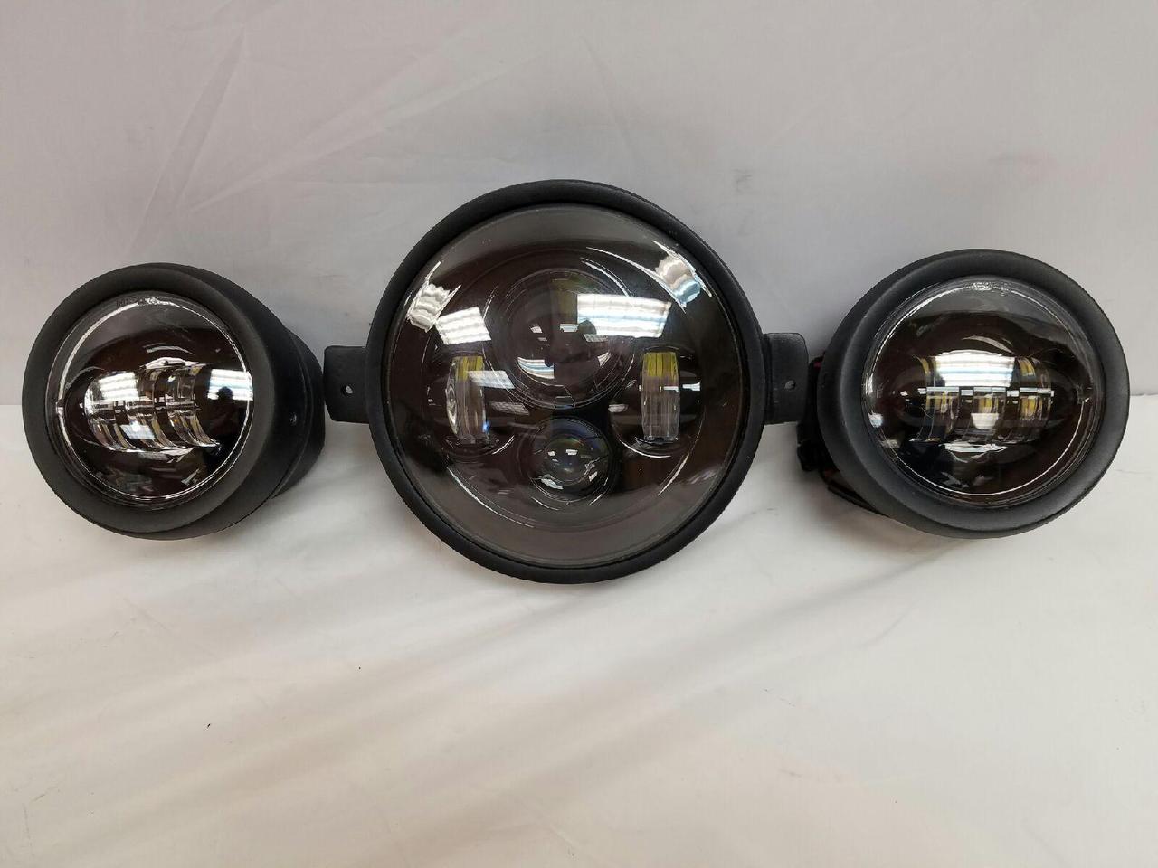 7" Kawasaki Voyager & Vaquero DAYMAKER Headlight Dual 4.5" - 4 1/2" Auxiliary AUX Black Spot Passing LED Fog Lights SET - Image 2
