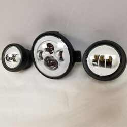 7" Kawasaki Voyager & Vaquero DAYMAKER Headlight Dual 4.5" - 4 1/2" Auxiliary AUX White Spot Passing LED Fog Lights SET