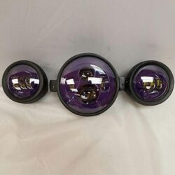 7" Kawasaki Voyager & Vaquero DAYMAKER Headlight Dual 4.5" - 4 1/2" Auxiliary AUX Purple Spot Passing LED Fog Lights SET
