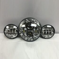 7" DAYMAKER JOKER DESIGN Headlight Dual 4.5" - 4 1/2" Auxiliary Spot Passing LED Fog Lights Bulb Harley SET