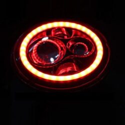 7" DAYMAKER Black Angel Eye RED HALO HID LED Light Bulb Headlight Motorcycle Yamaha Roadstar 1600 / 1700