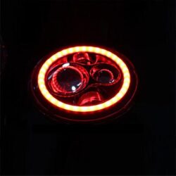 7" DAYMAKER Black Angel Eye RED HALO HID LED Light Bulb Headlight Motorcycle Kawasaki Vulcan Nomad 1500 / 1600