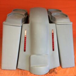Harley Davidson 4" Extended Stretched Saddlebags Dual 6.5" Speaker Lids & Replacement LED Fender 09 - 13 - No Cut Outs