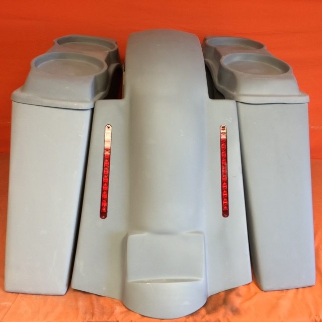 Harley Davidson 4" Extended Stretched Saddlebags Dual 6.5" Speaker Lids & Replacement LED Fender 09 - 13 - No Cut Outs - Image 2
