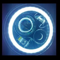 7" DAYMAKER Replacement Black Angel Eye BLUE HALO Projector HID LED Light Bulb Headlight Motorcycle Harley