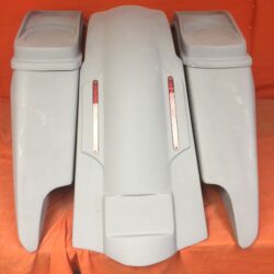 Harley Davidson 5" Fifty Five Extended Stretched Saddlebag LED Fender Kit - Dual Cut Outs Dual 6 x 9 Speaker Lids