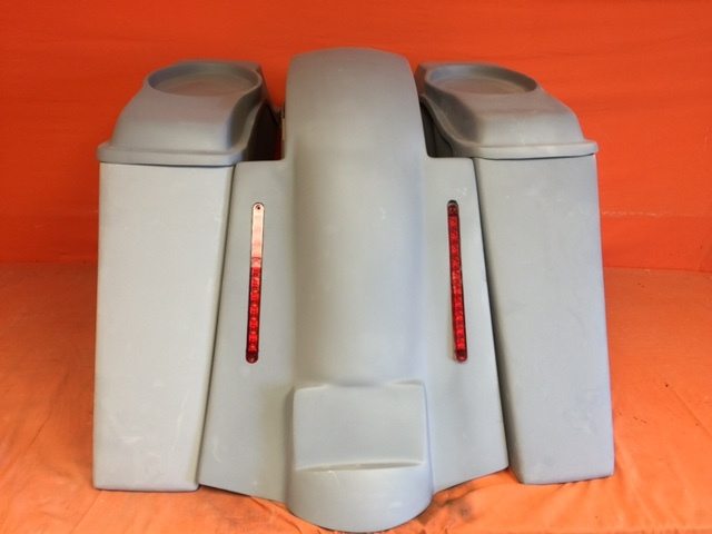 Harley Davidson 4" Extended Stretched Saddlebags 6.5 Speaker Lids & LED Replacement Fender 09 - 13 - No Cut Outs - Image 4