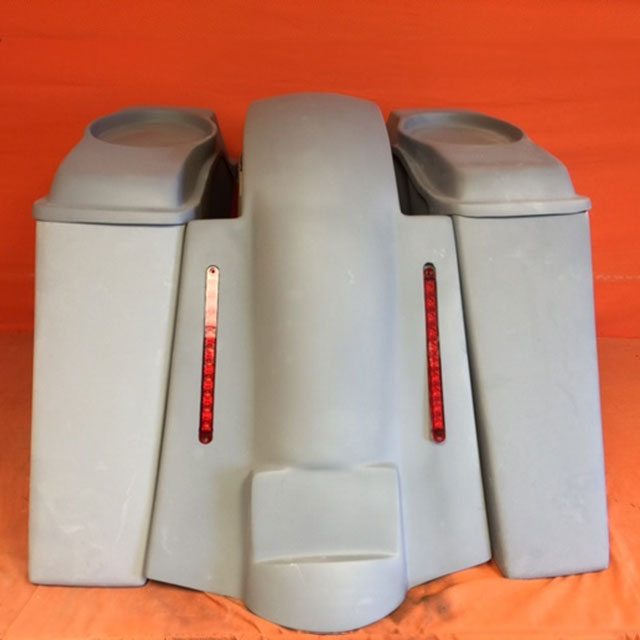 Harley Davidson 4" Extended Stretched Saddlebags 6.5 Speaker Lids & LED Replacement Fender 09 - 13 - No Cut Outs