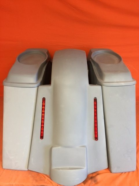 Harley Davidson 4" Extended Stretched Saddlebags 6.5 Speaker Lids & LED Replacement Fender 09 - 13 - No Cut Outs - Image 2