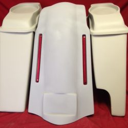 Harley Davidson 4" Extended Saddlebags 6.5" Speaker Lids Fender Right Cutout