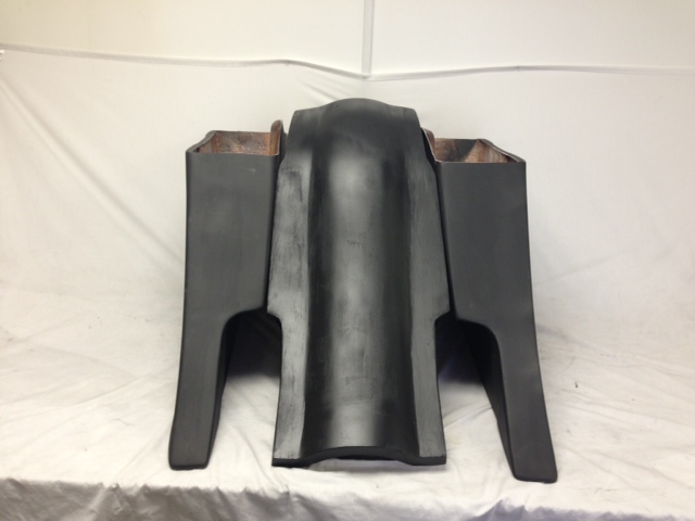 Harley Davidson 8" Stretched Extended SaddleBags with Cut Outs, Cut Fender, No Lids, Recessed Plate - Not Painted - Image 2