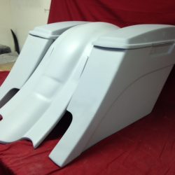 Harley Davidson 6" Extended Stretched  Out & Down Saddlebags with Standard Lids & Custom Fender