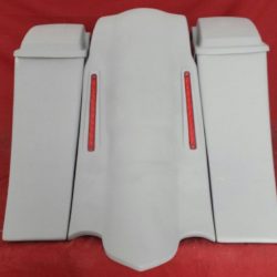 Harley Davidson 6" Extended Out & Down Saddlebags with Lids & Custom Rear LED Fender - No Cut Outs