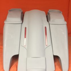 Harley Davidson 5" Fifty Five Extended Stretched Saddlebag LED Fender Kit - Dual Cut Outs 6 x 9 Speaker Lids