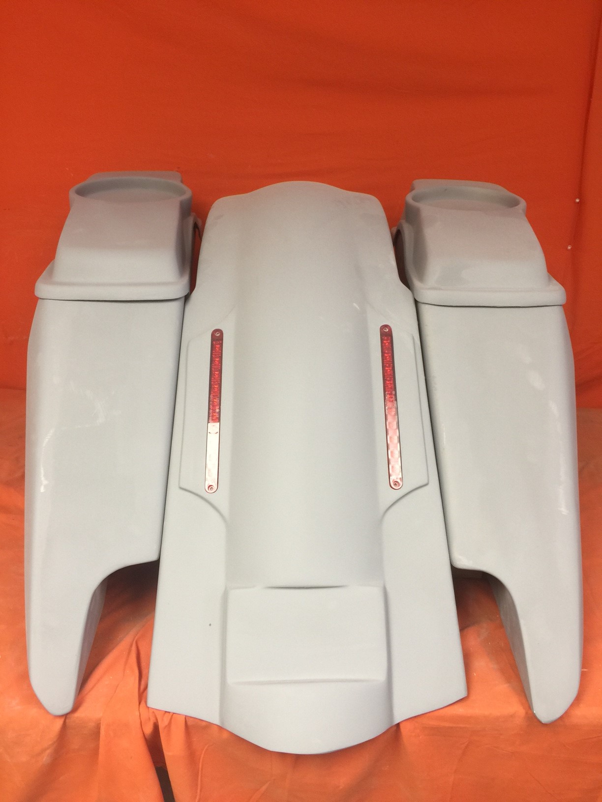 Harley Davidson 5" Fifty Five Extended Stretched Saddlebag LED Fender Kit - Dual Cut Outs 6 x 9 Speaker Lids