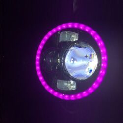 7" DAYMAKER Black Angel Eye PINK HALO Projector HID LED Light Bulb Headlight Motorcycle Yamaha Roadstar 1600 / 1700