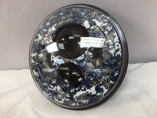 7" DAYMAKER Replacement Blue Camo Design Projector HID LED Light Bulb Headlight Motorcycle Harley - Image 4