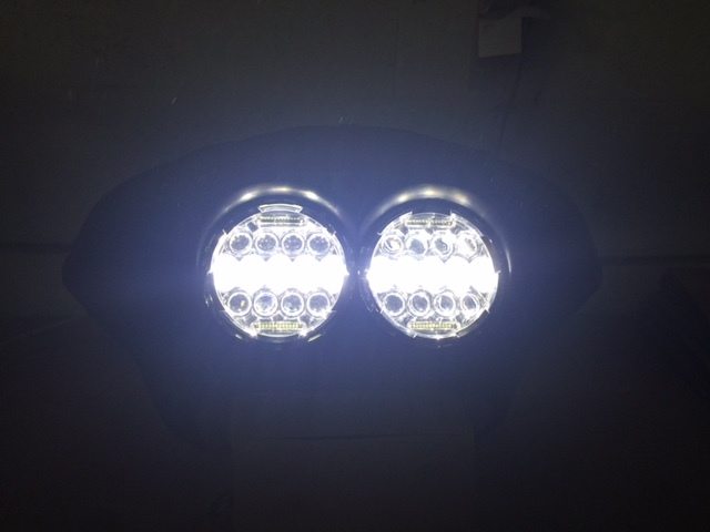 DUAL 7" DAYMAKER 2014 - 2018 75 WATT LED Replacement ROAD GLIDE Chrome Light Bulb Headlight Harley Bezel - Image 6