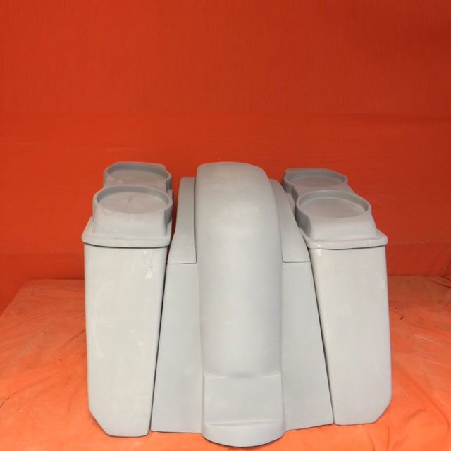 Honda VTX 1300 / 1800 5" Extended Stretched Saddlebags Rear Fender No Cut Outs Dual 6.5" Speaker Lids