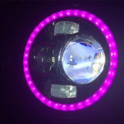 7" DAYMAKER Black Angel Eye PINK HALO HID LED Light Bulb Headlight Motorcycle Kawasaki Vulcan Nomad 1500 / 1600