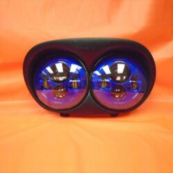 DUAL 7" BLUE DAYMAKER 2014 - 2018 LED ROAD GLIDE Light Bulb Headlight Harley Bezel