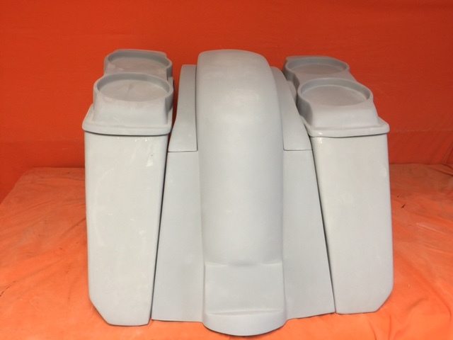 Honda VTX 1300 / 1800 5" Extended Stretched Saddlebags Rear Fender No Cut Outs Dual 6.5" Speaker Lids - Image 2