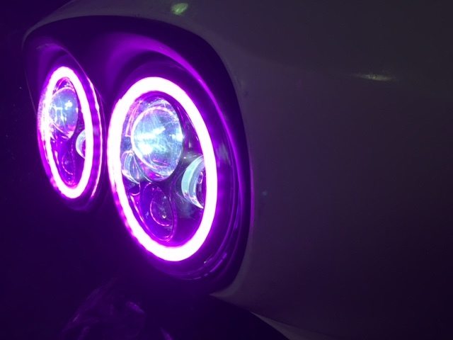 DUAL 7" DAYMAKER 2014 - 2018 PINK HALO LED Replacement ROAD GLIDE Black Light Bulb Headlight Harley Bezel - Image 20