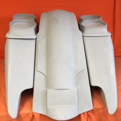 Harley Davidson 5" Fifty Five Extended Stretched Saddlebag Fender Kit - Dual Cut Outs Dual 6 x 9 Speaker Lids