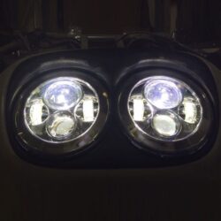 DUAL 7" DAYMAKER 2014 - 2018 HID LED Replacement ROAD GLIDE Chrome Light Bulb Headlight Harley Bezel