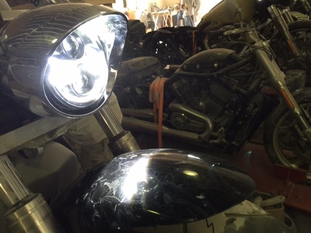 Honda VTX 1300 / 1800 C / R / S - 5 3/4" DAYMAKER Halo Chrome HID LED Light Bulb Headlight Motorcycle 5.75" Mount - Image 4