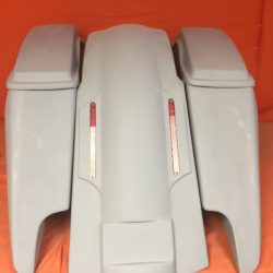 Harley Davidson 5" Fifty Five Extended Stretched Saddlebag LED Fender Kit - Dual Cut Outs Lids