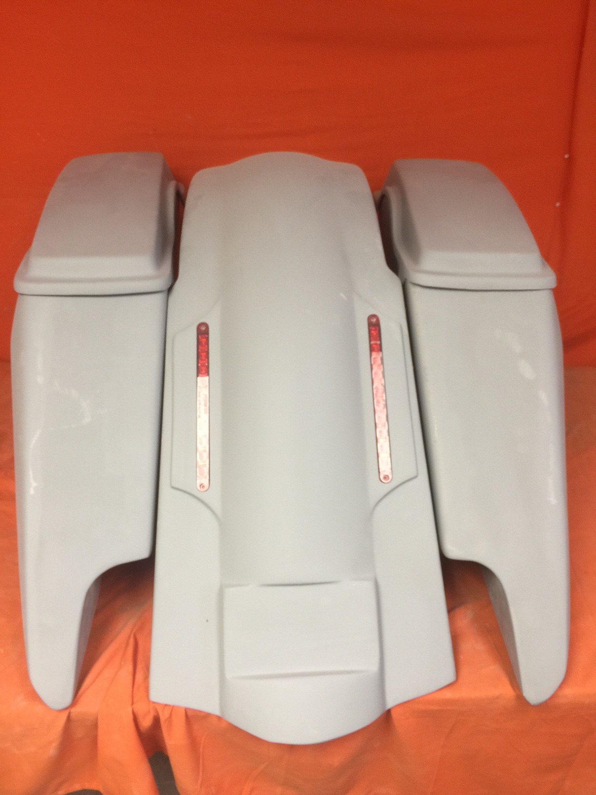 Harley Davidson 5" Fifty Five Extended Stretched Saddlebag LED Fender Kit - Dual Cut Outs Lids